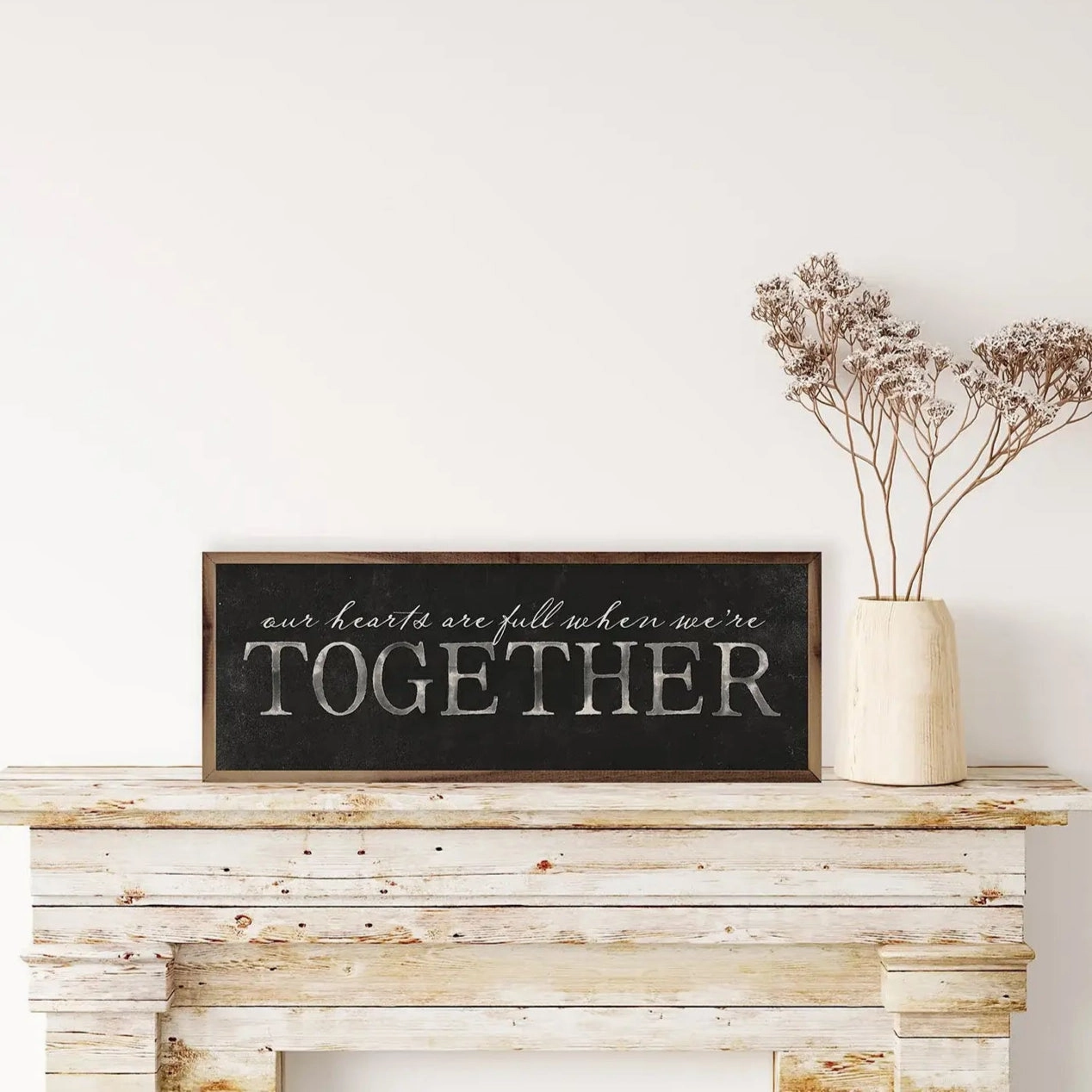 Hearts Are Full Together Wood Framed Print 