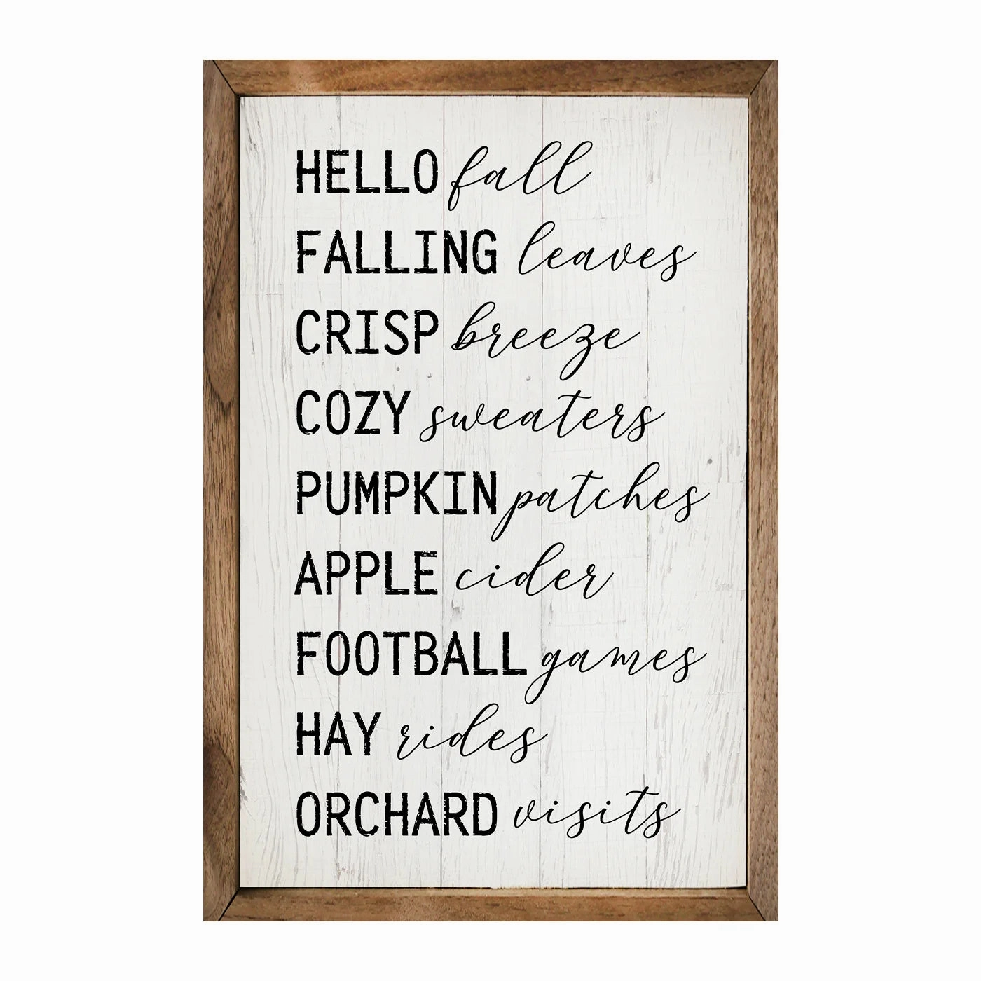 Hello Fall Favorites Wood Framed Print 