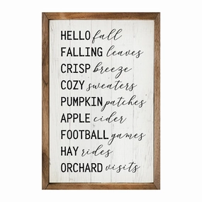 Hello Fall Favorites Wood Framed Print 