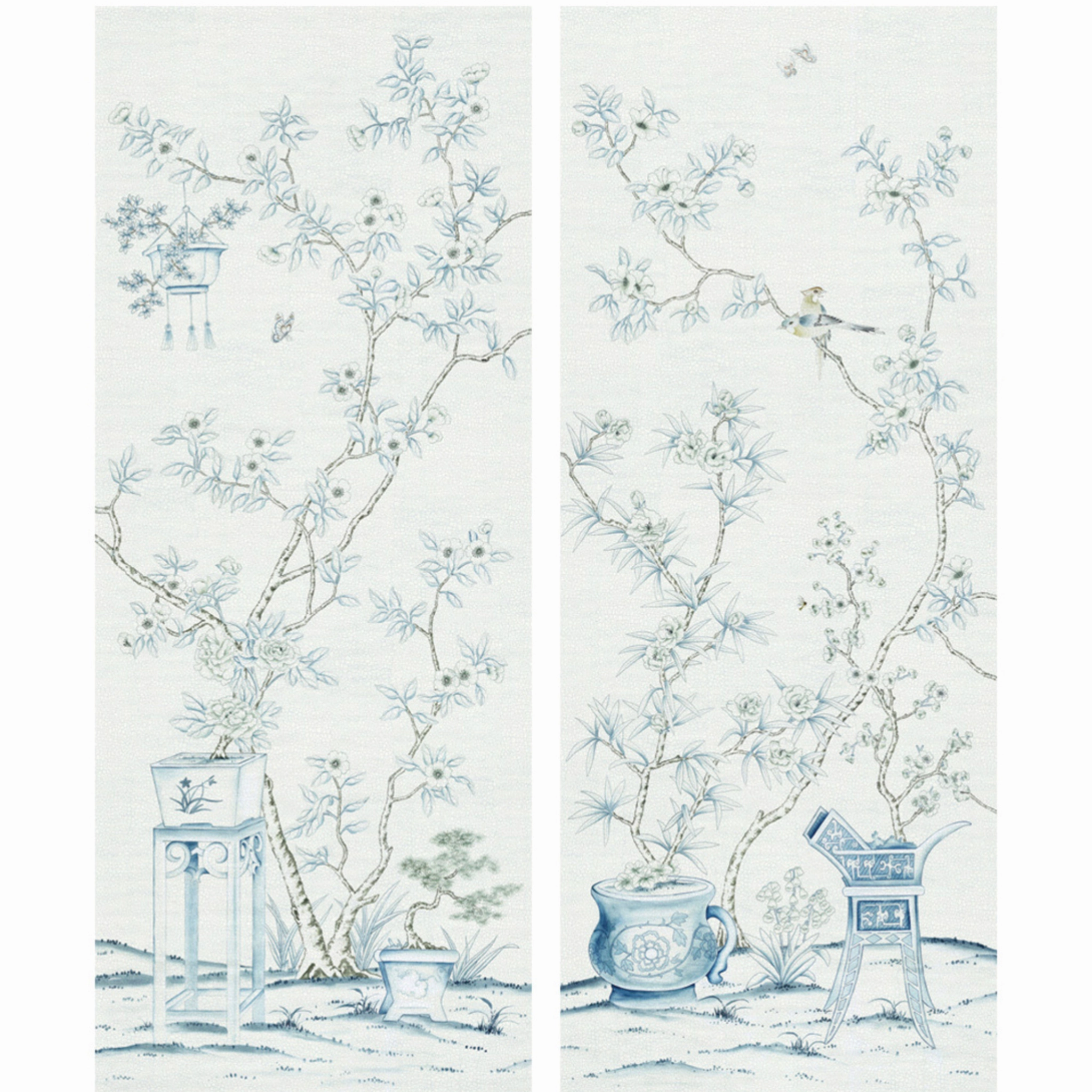 Hemmerling Cracked Porcelain Chinoiserie Wall Art Panels