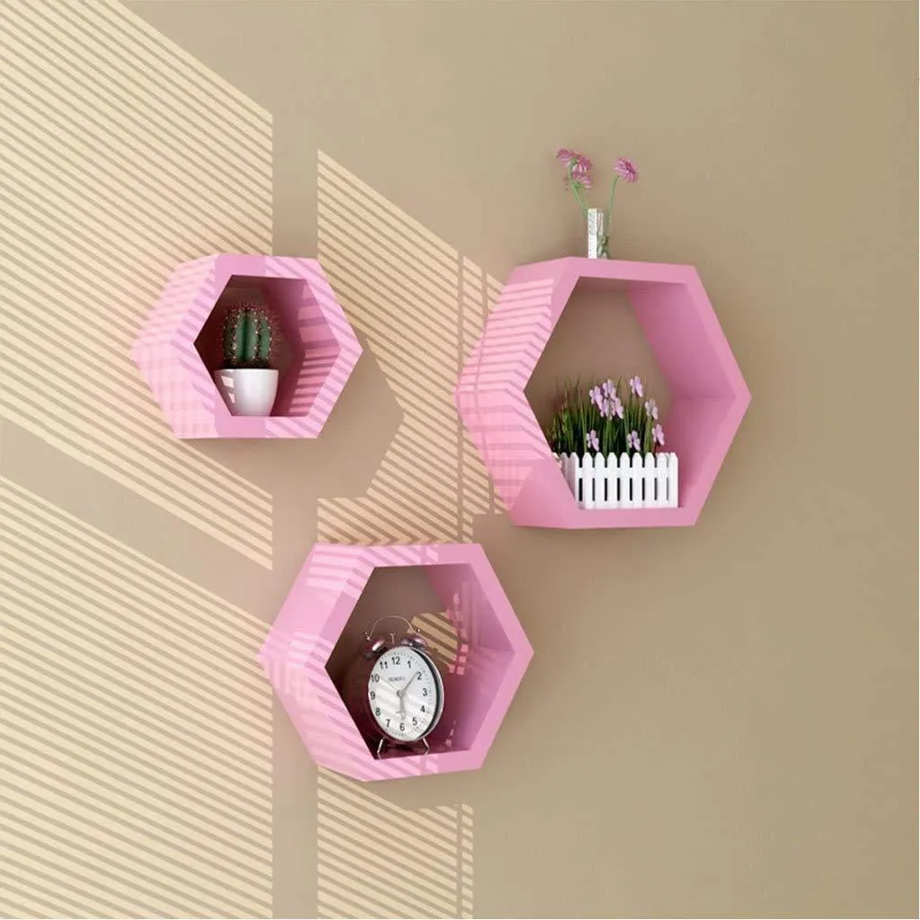 Hexagon Shape Wall Shelves 