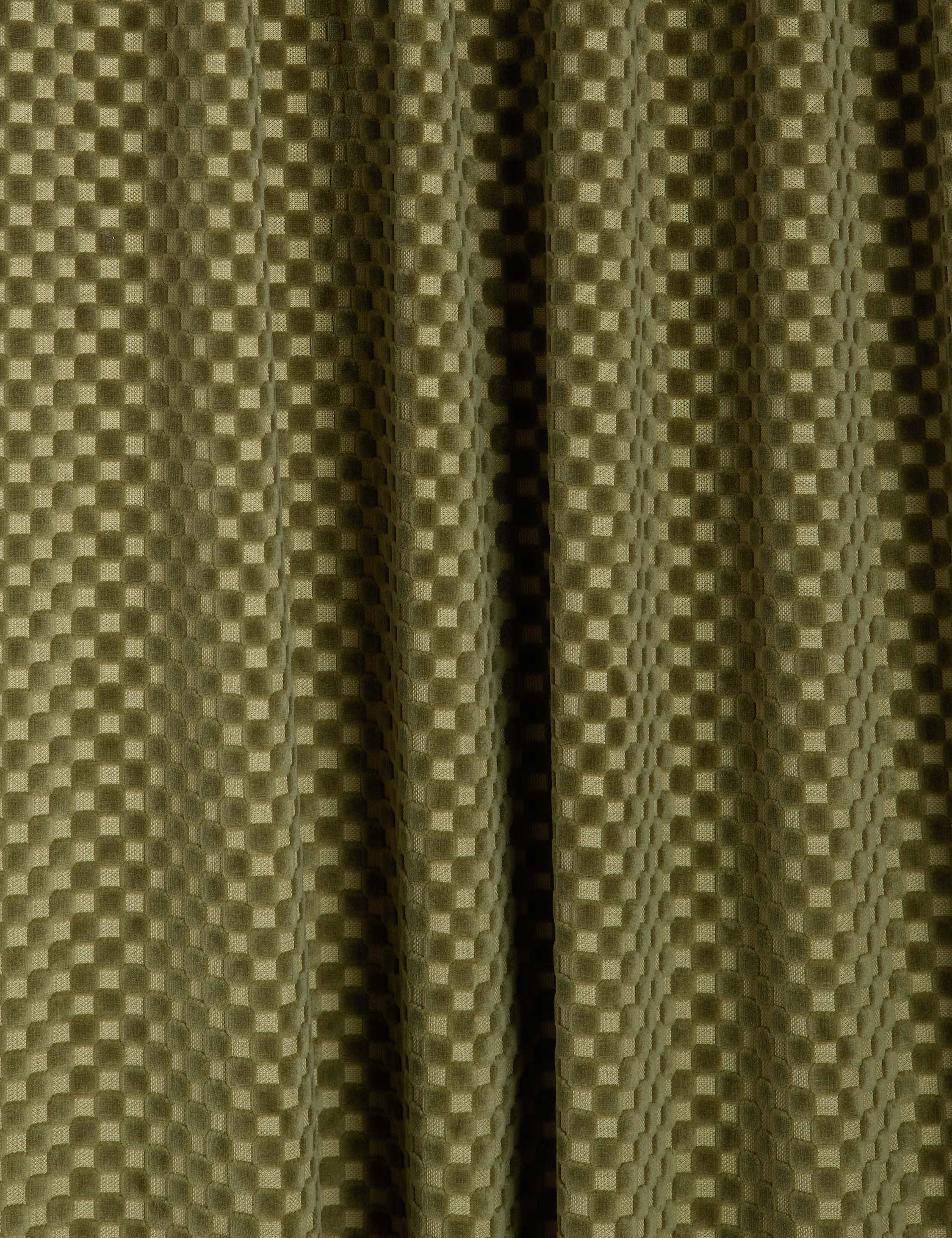 Hi-Lo Checker Velvet Curtain Panel By Sarah  Sherman Samuel