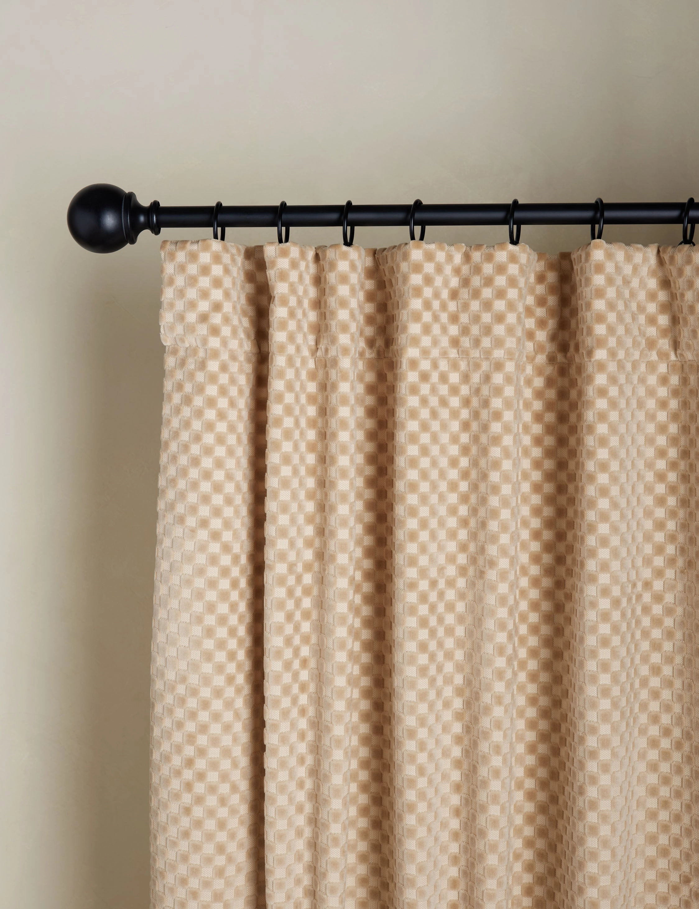 Hi-Lo Checker Velvet Curtain Panel By Sarah  Sherman Samuel
