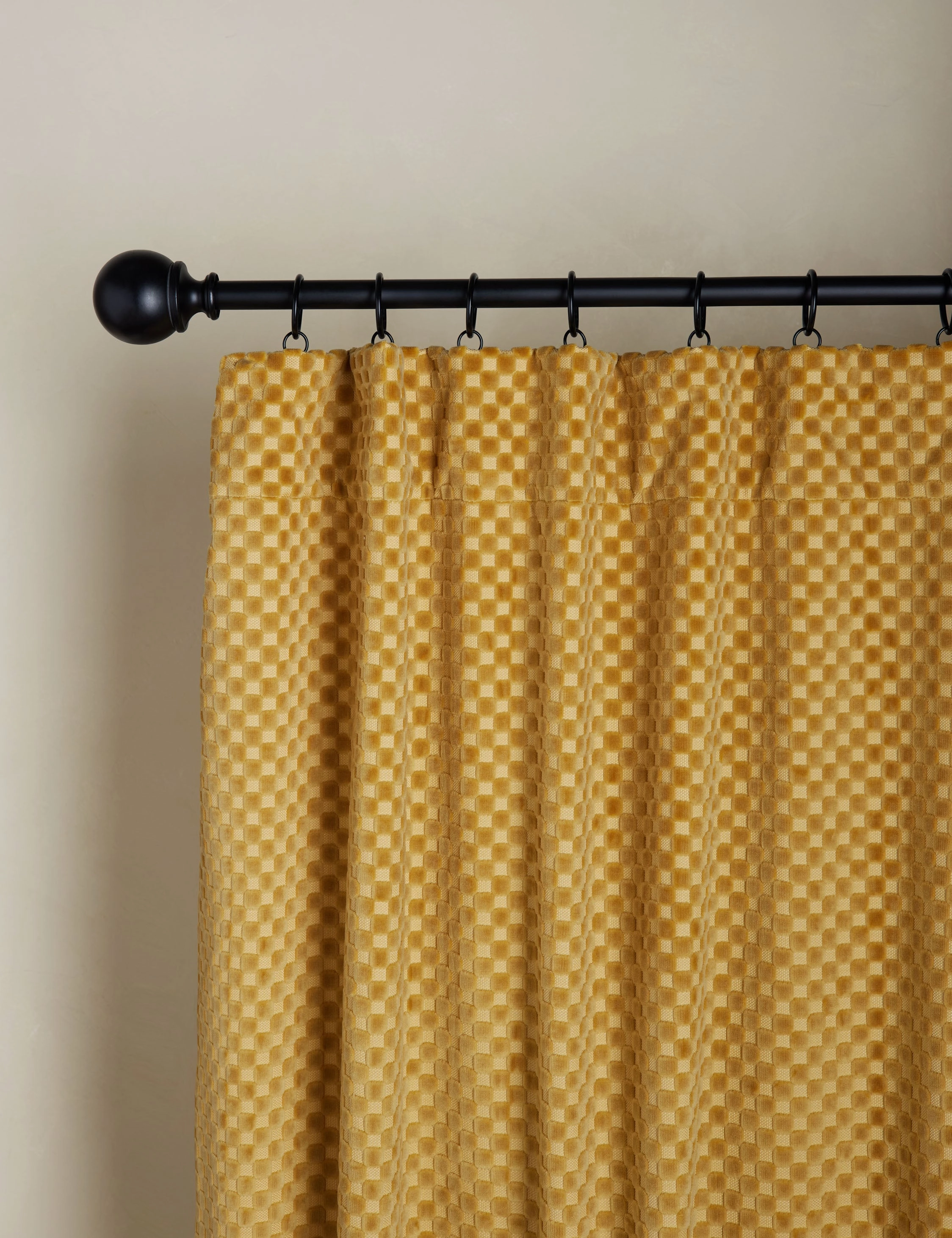 Hi-Lo Checker Velvet Curtain Panel By Sarah  Sherman Samuel