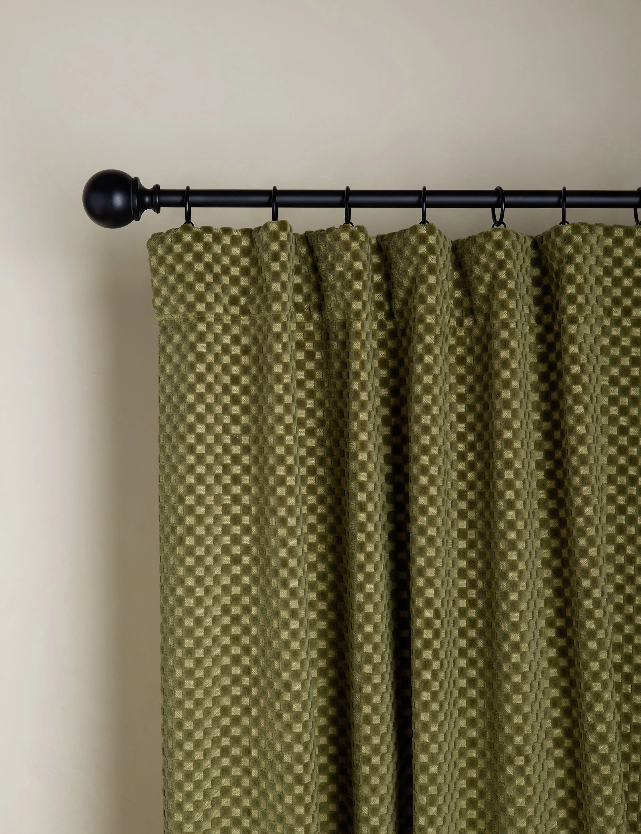 Hi-Lo Checker Velvet Curtain Panel By Sarah  Sherman Samuel