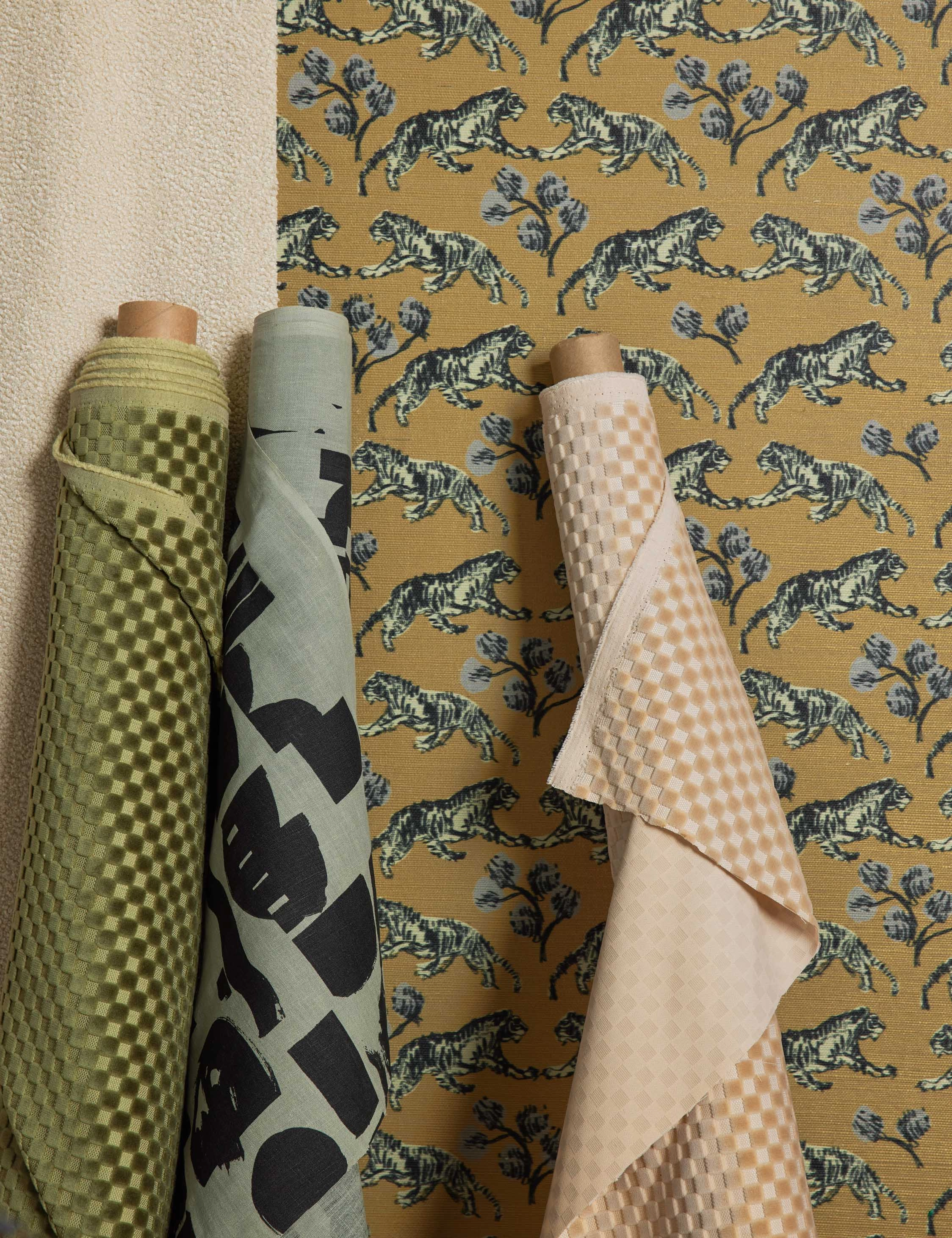 Hi-Lo Checker Velvet Fabric by Sarah Sherman Samuel