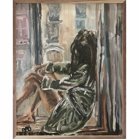 Hidden Thoughts By Annette Beraud-Battaglia Wood Framed Print 