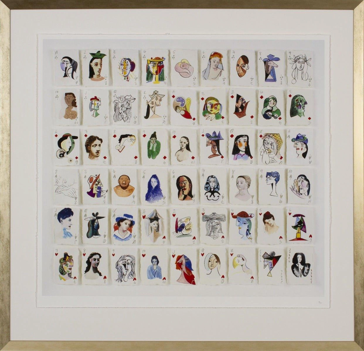 Holly Frean's Pack of Picasso's Women Wall Art in Gold Frame 