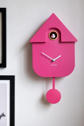 Hot Pink Modern Cuckoo Wall Clock 