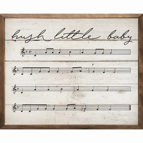 Hush Little Baby Sheet Music Wood Framed Print 