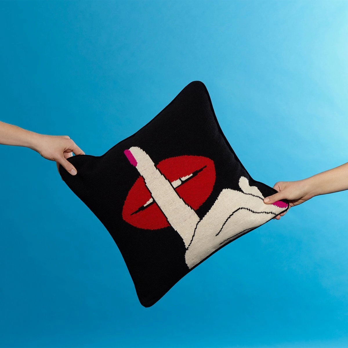 Hush Needlepoint Throw Pillow