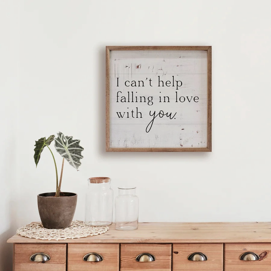 I Can't Help Falling In Love With You Wood Framed Print