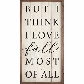 I Love Fall Wood Framed Print 