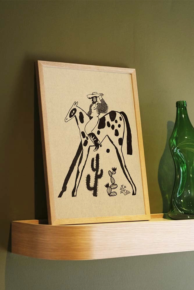 I Prefer Cowgirls Art Print - Unframed