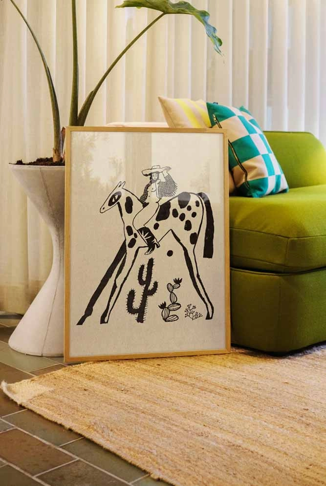 I Prefer Cowgirls Art Print - Unframed