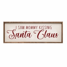 I Saw Mommy Kissing Santa Claus Wood Framed Print 