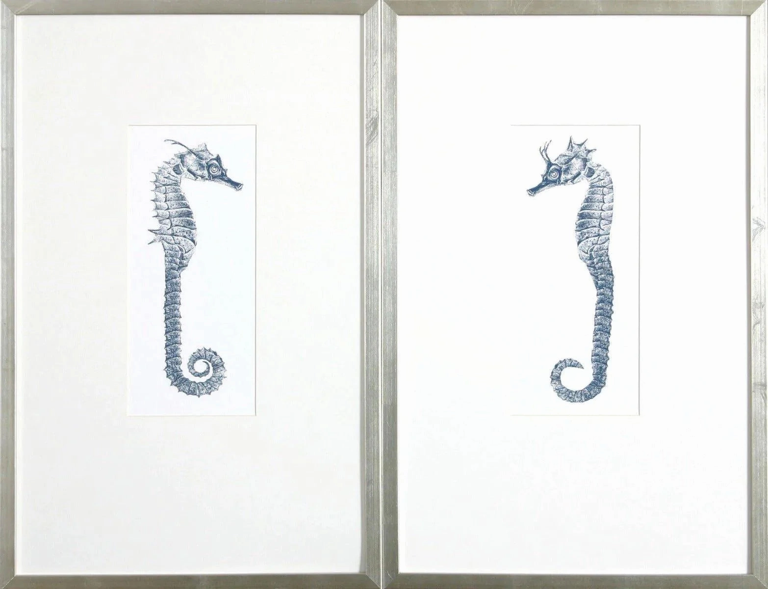 Indigo Blue Seahorse Wall Art 