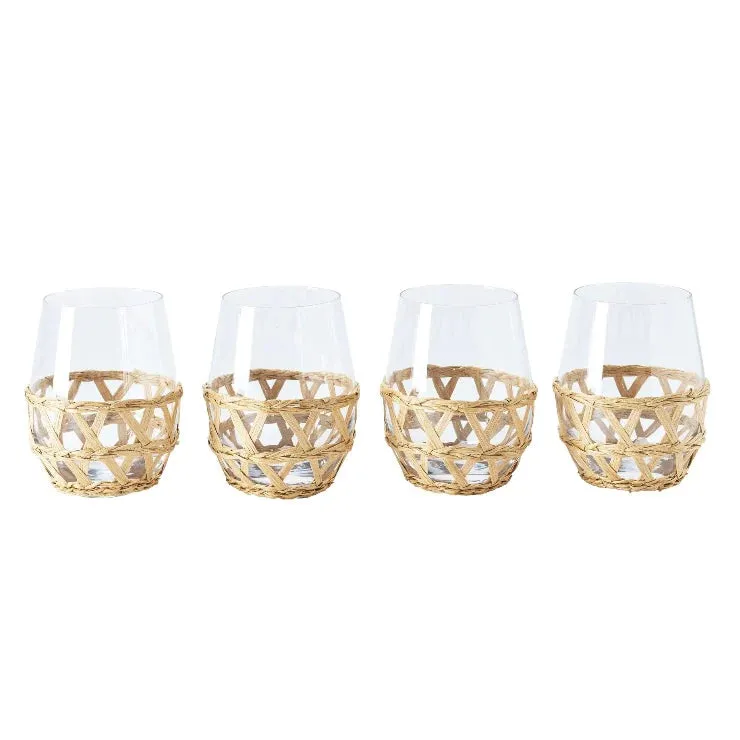 Island Wrapped Stemless Wine Glass Set 