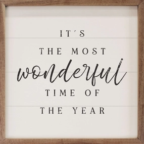 It's The Most Wonderful Time Of The Year White Wood Framed Print 