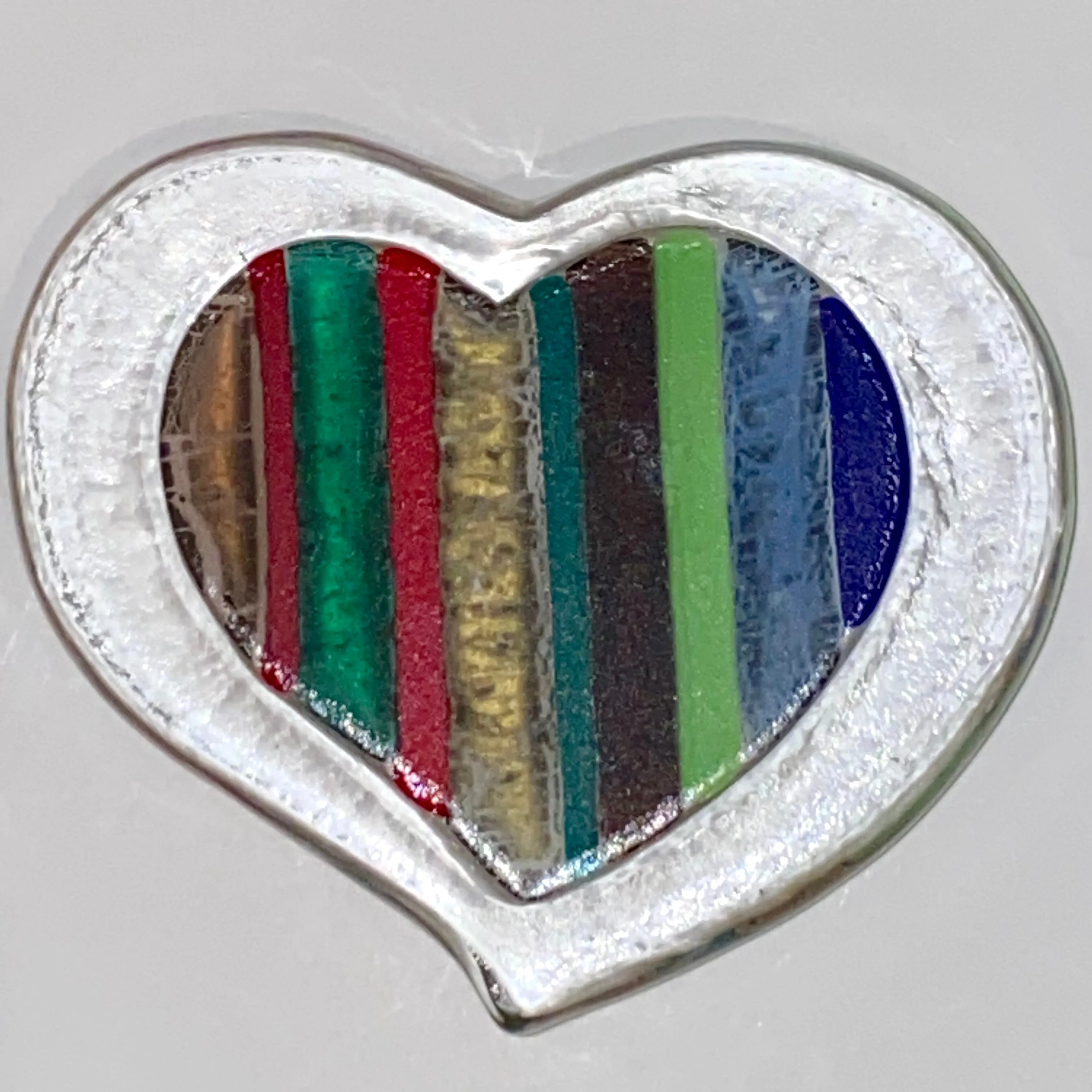 Italian Crystal Blue Green Gold Red Murano Glass Heart Shaped Modern Paperweight