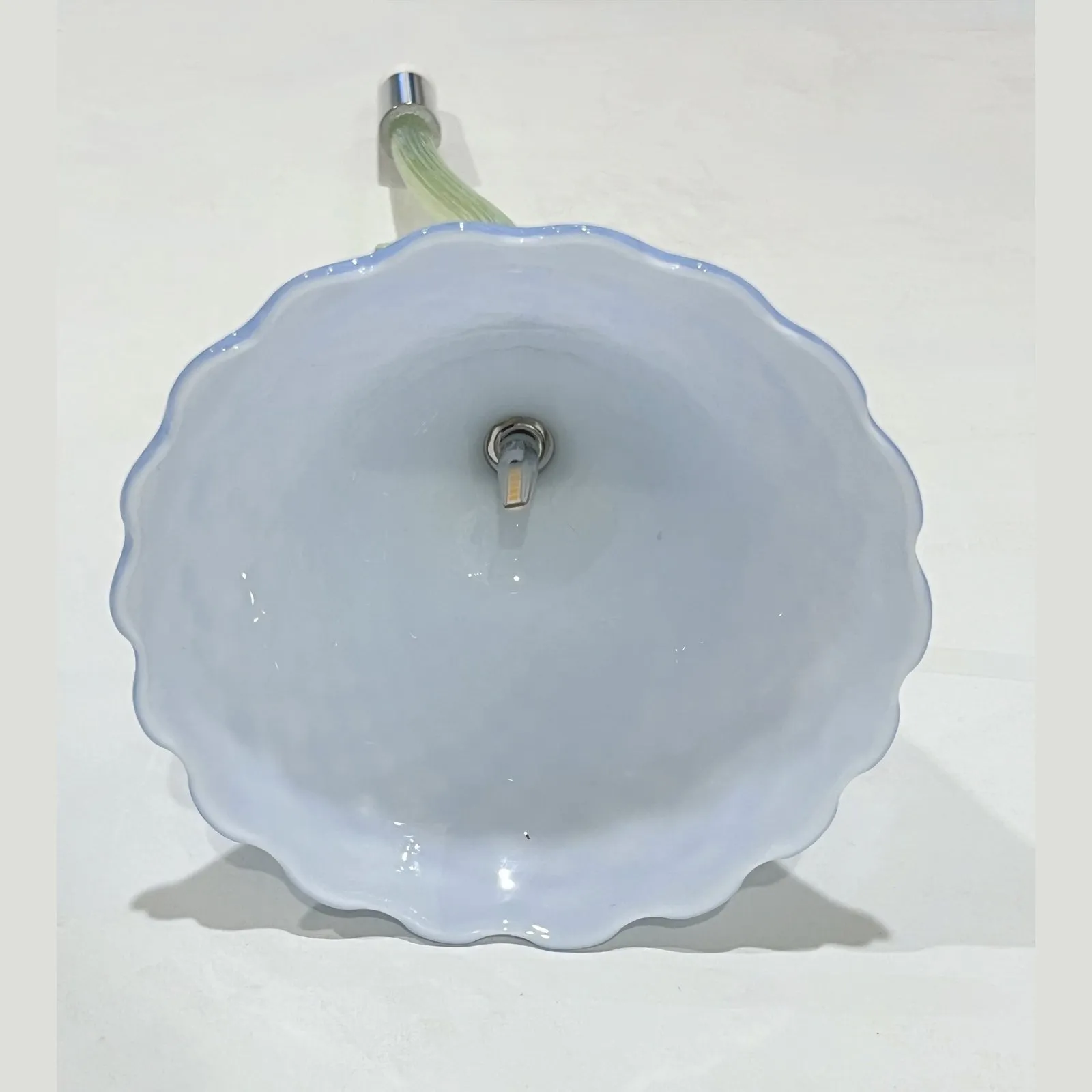 Italian Design Modern Periwinkle Purple Blue Glass Lit Flower Vase/Table Lamp