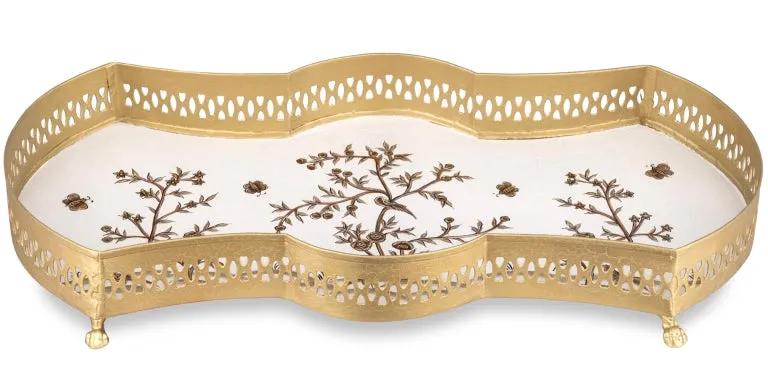 Ivory & Gold Scalloped Vanity Tray 