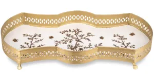 Ivory & Gold Scalloped Vanity Tray 