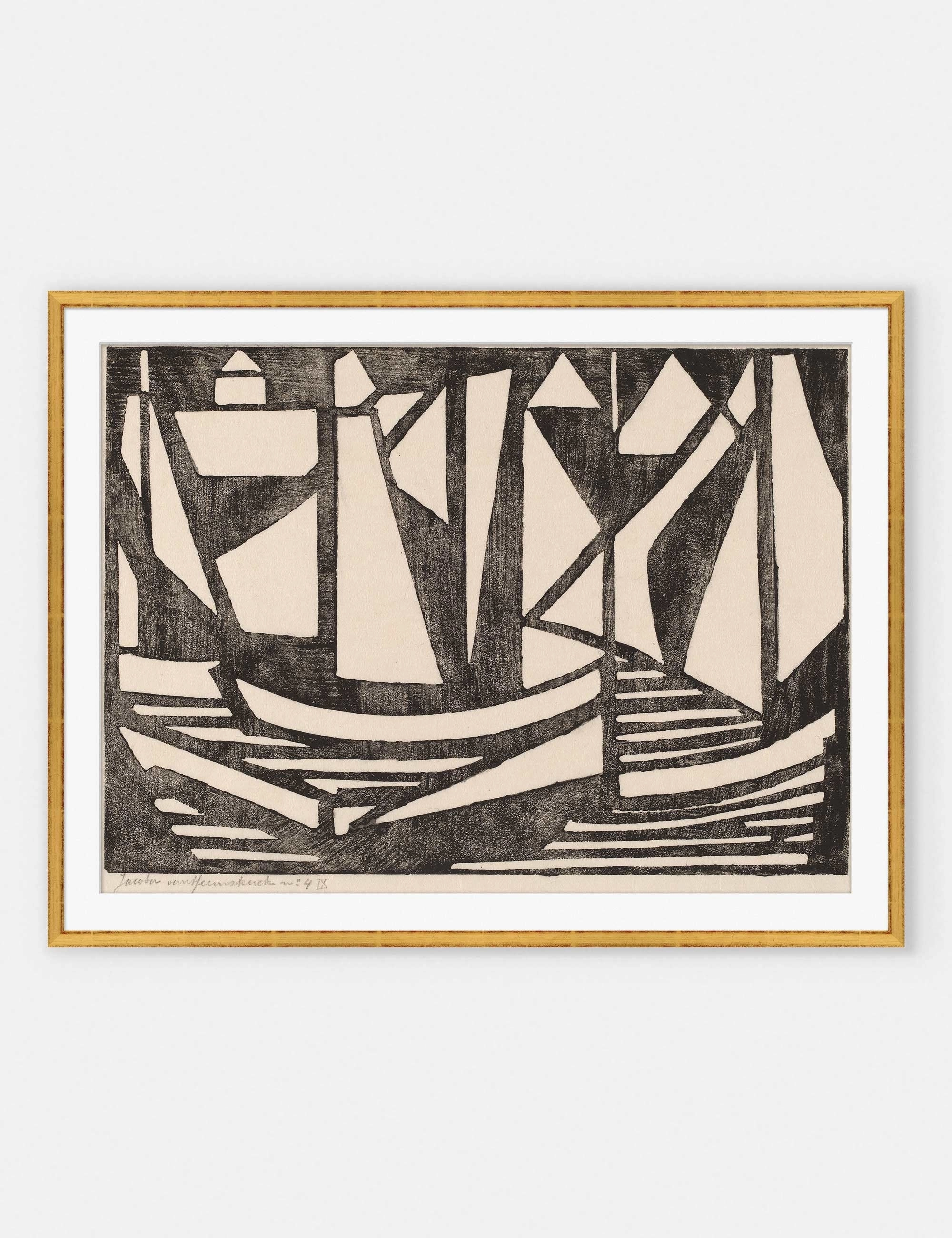 Japanese Woodcuts - Boats Print 