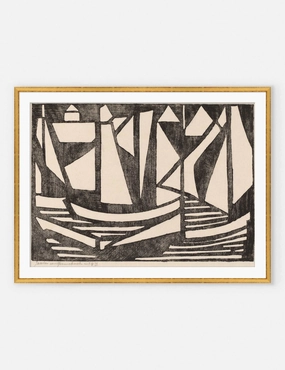 Japanese Woodcuts - Boats Print 