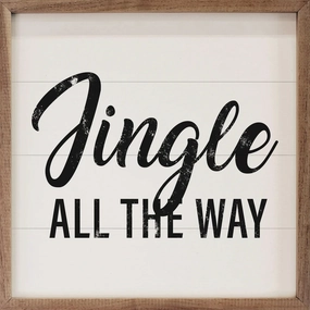 Jingle All The Way Script Wood Framed Print 