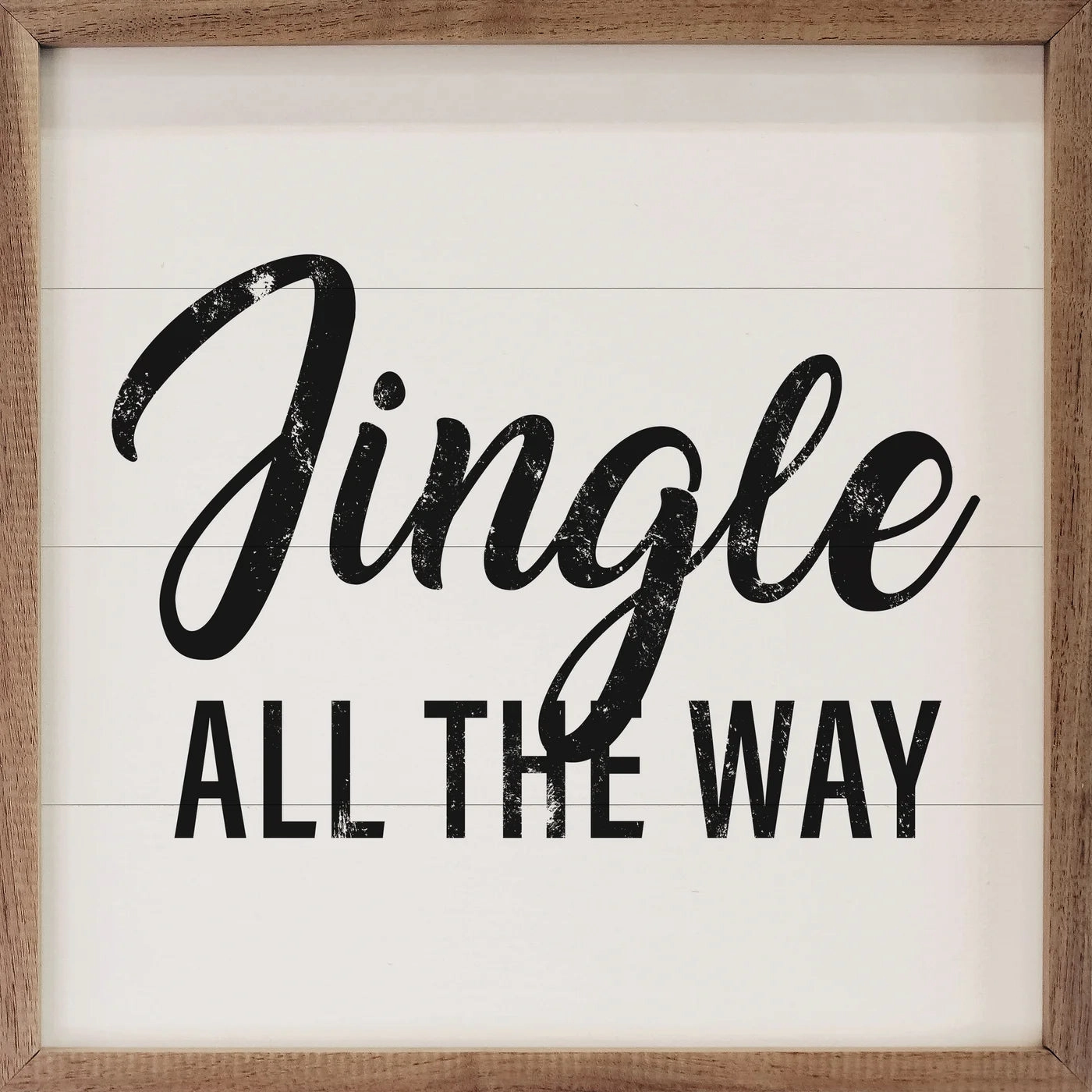 Jingle All The Way Script Wood Framed Print 
