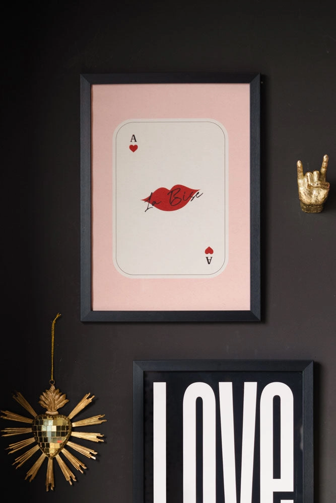 Kiss Playing Card Art Print 