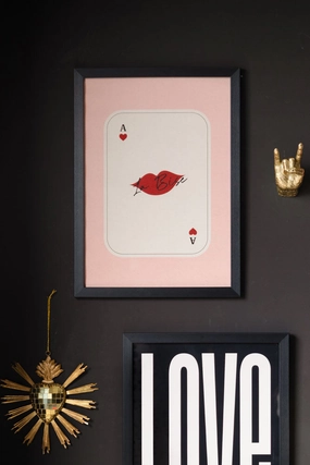 Kiss Playing Card Art Print 