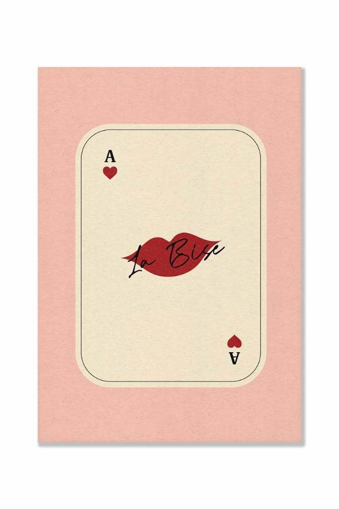 Kiss Playing Card Art Print