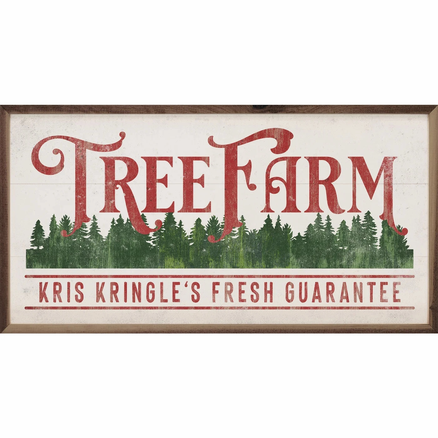 Kris Kringles Fresh Guarantee Trees White Wood Framed Print 