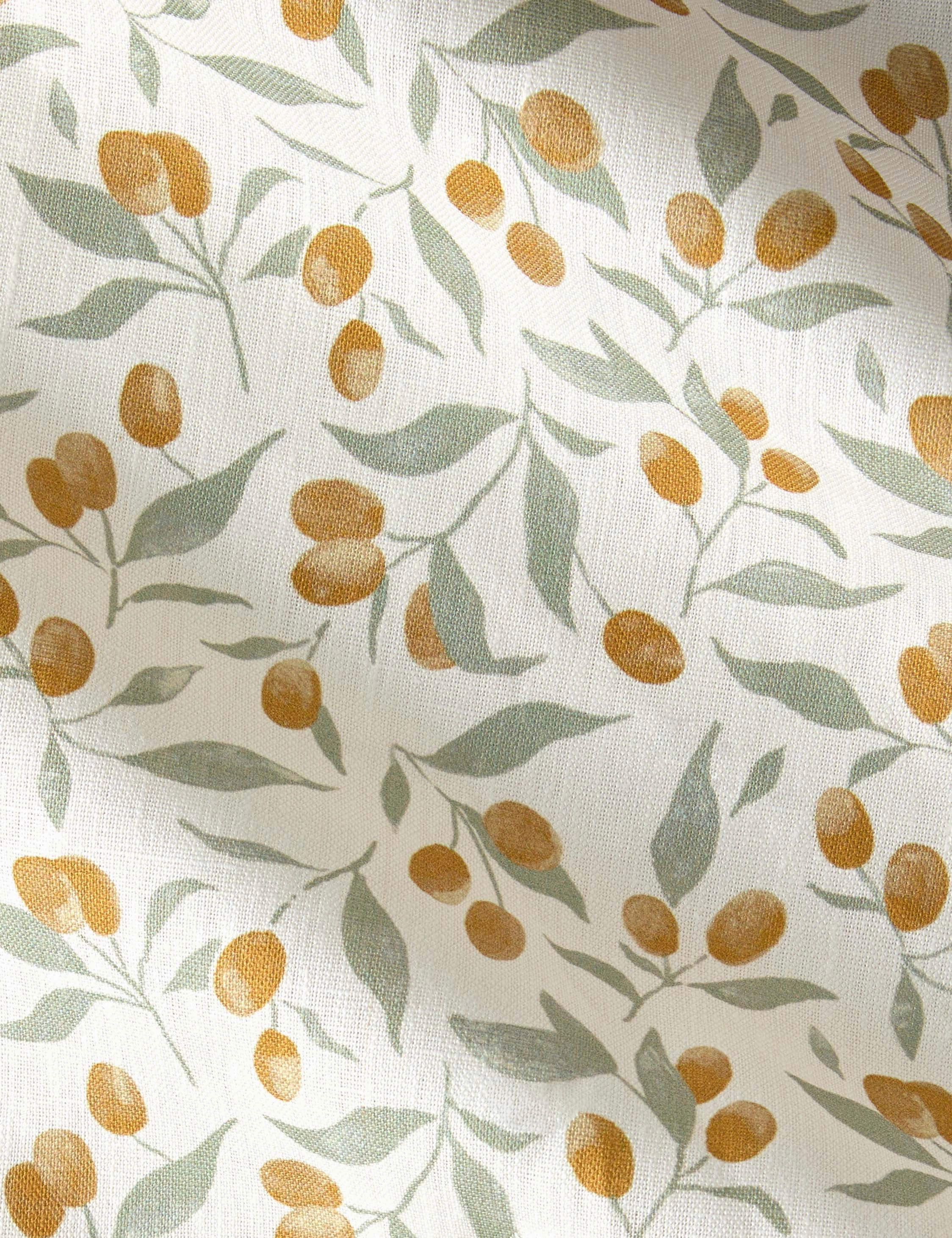 Kumquats Linen Fabric by Rylee   Cru