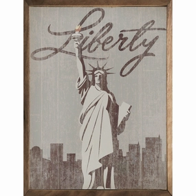 Lady Liberty Wood Framed Print 