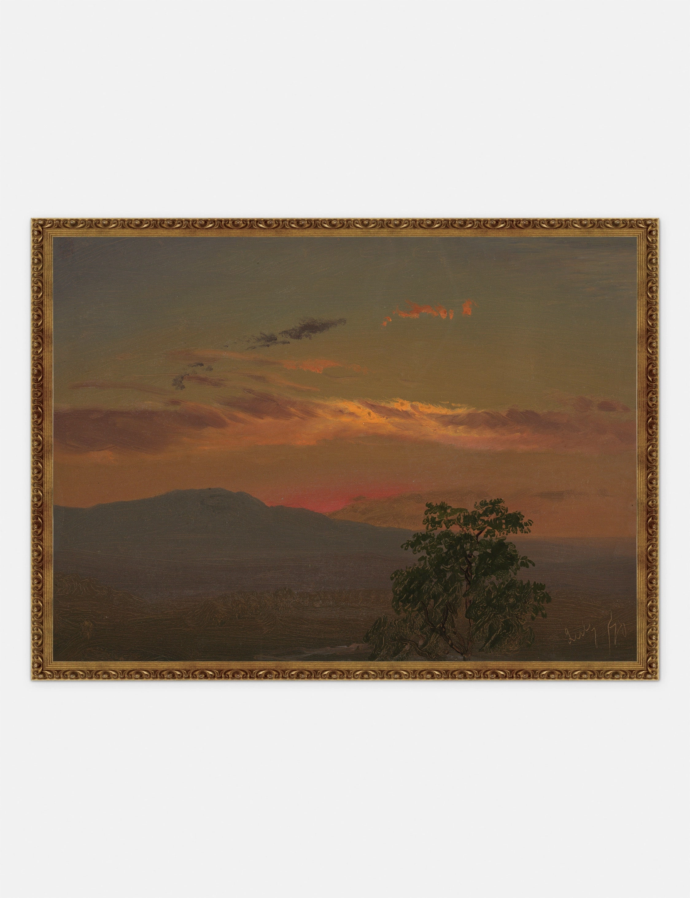 Landscape at Sunset, Hudson NY Print 