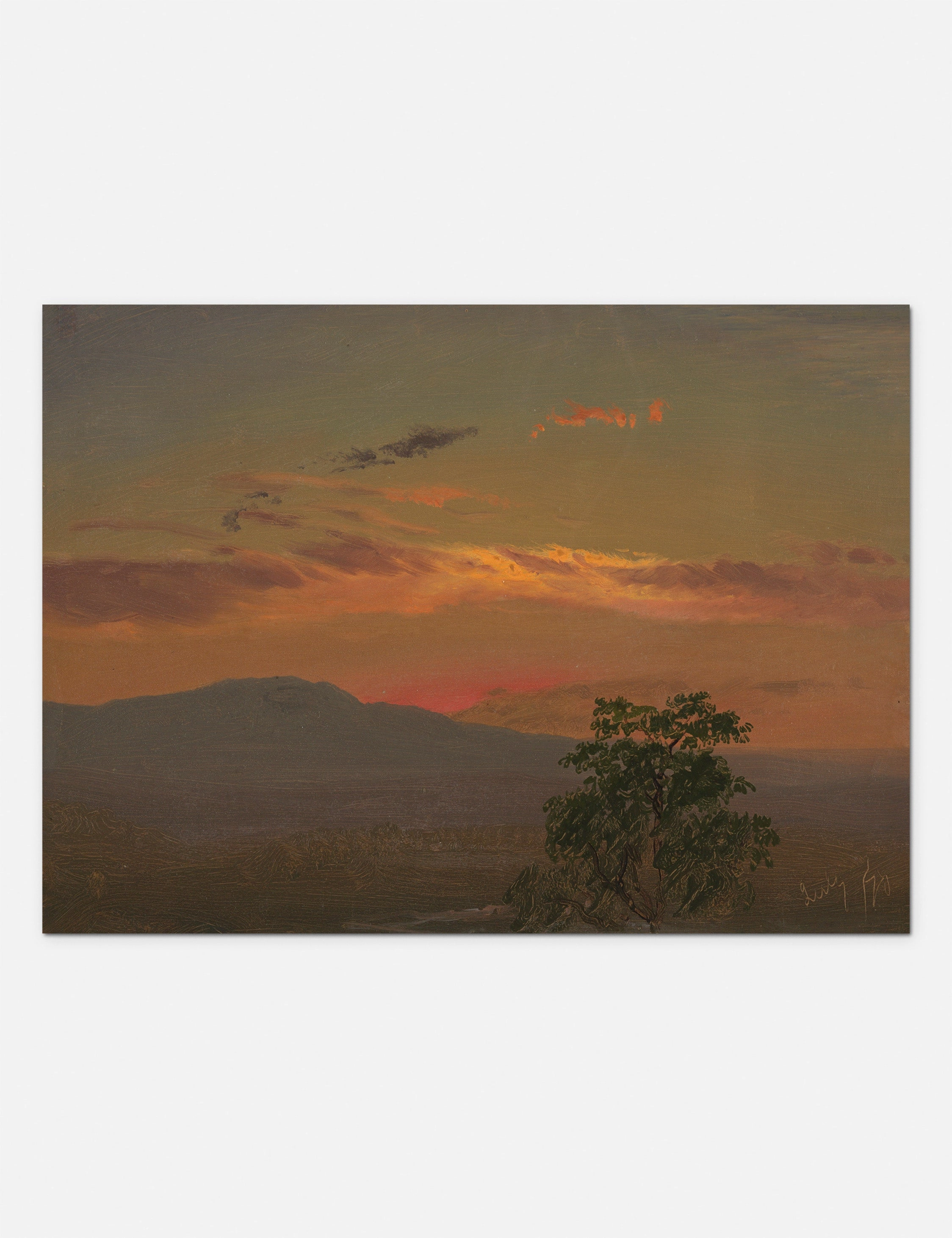 Landscape at Sunset, Hudson NY Print