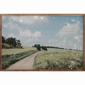 Landscape Country Road Wood Framed Print 
