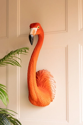 Large Faux Flamingo Head Wall Art 