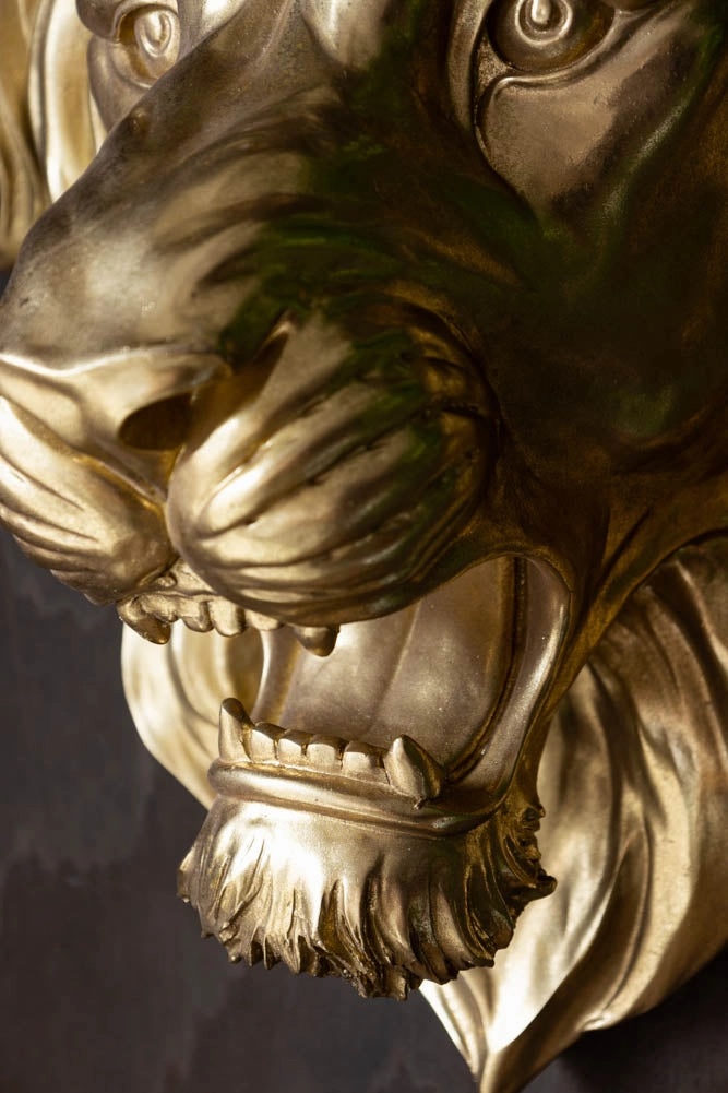 Large Gold Lion Head Wall Art