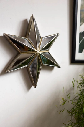 Large Mirrored Star Wall Decoration 