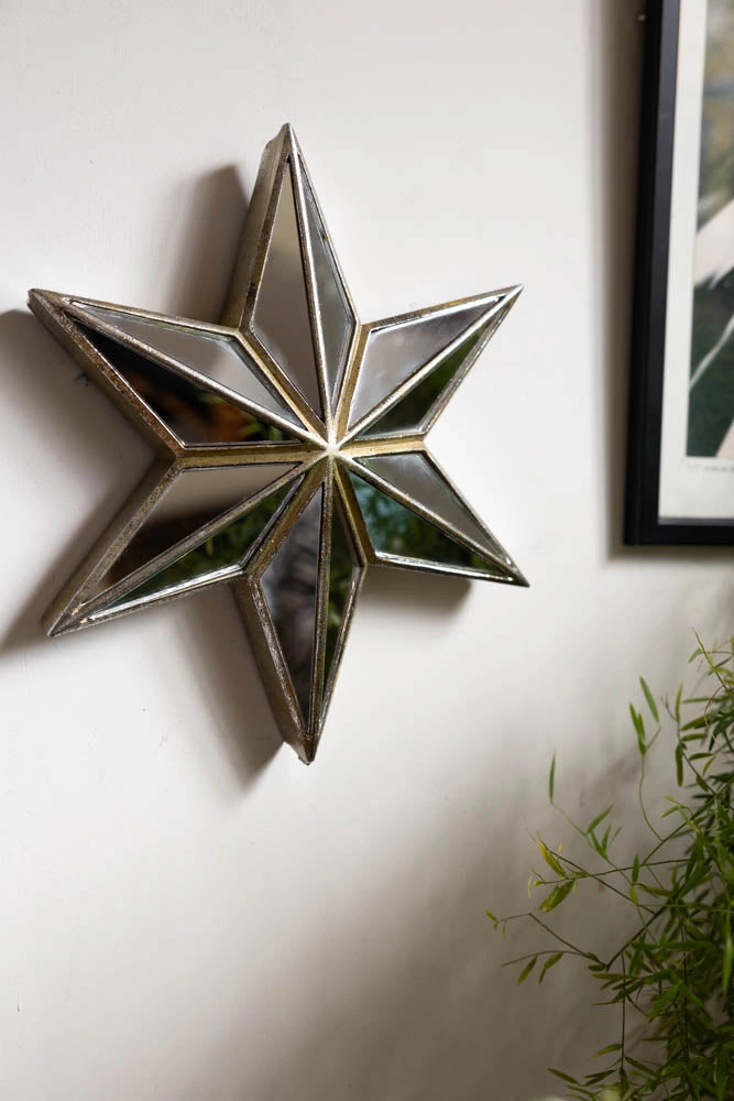 Large Mirrored Star Wall Decoration 