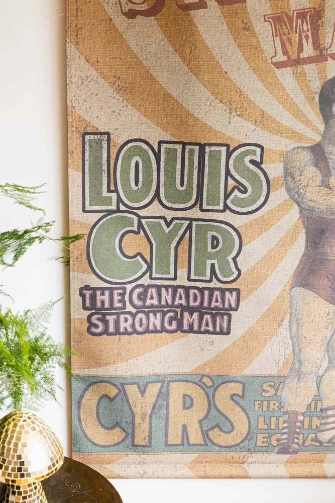 Large Vintage-Style World's Strongest Man Wall Art