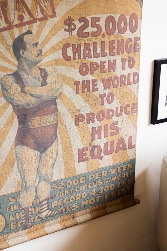 Large Vintage-Style World's Strongest Man Wall Art