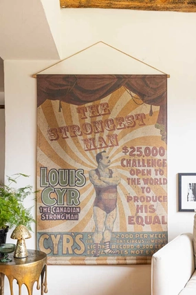 Large Vintage-Style World's Strongest Man Wall Art 