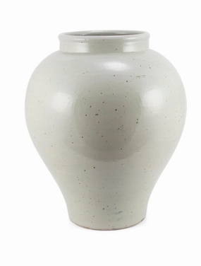 Large Vintage White Open Top Jar 