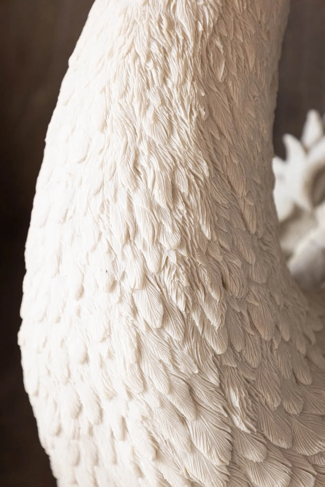 Large White Faux Swan Head Wall Art