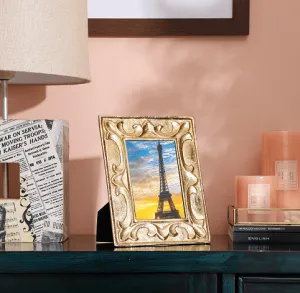 Leaf Pattern Photo Frame Gold Small Size 
